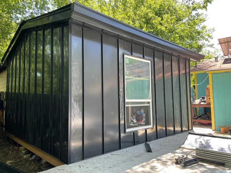 Black standing seam metal wall panels for Metal Roof Installation in Palo Alto